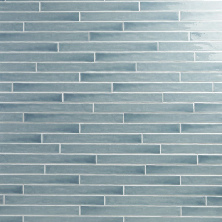 Nantucket Blue 2" x 20" Polished Ceramic Subway Wall Tile