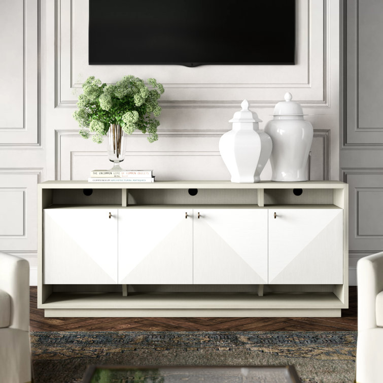 Axiom 72'' White and Gray Media Console with Cabinet