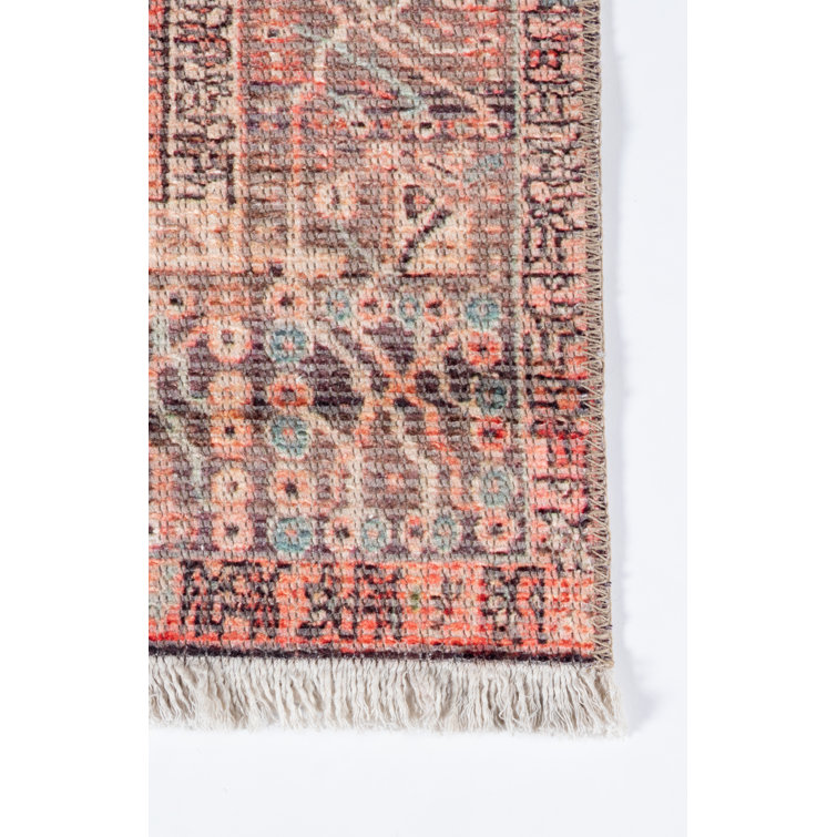 Conroy Red and Blue Stain-Resistant Synthetic Rug