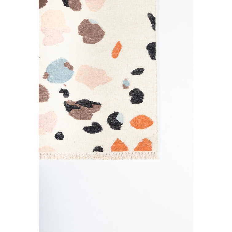 Handmade Abstract Dusty Pink Wool Blend 5' x 7' Area Rug