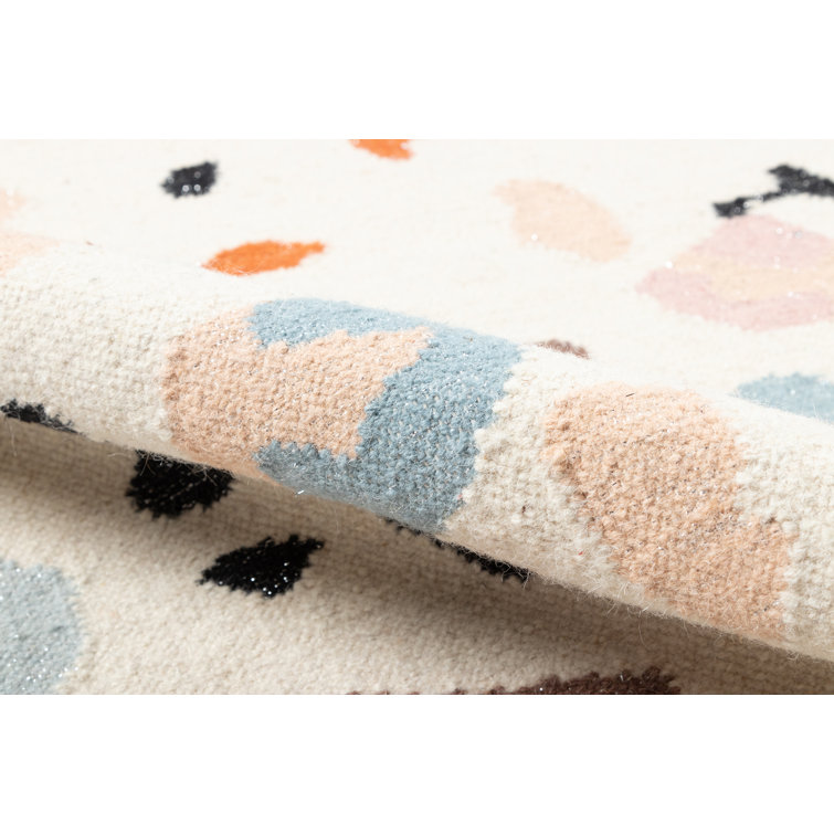 Handmade Abstract Dusty Pink Wool Blend 5' x 7' Area Rug
