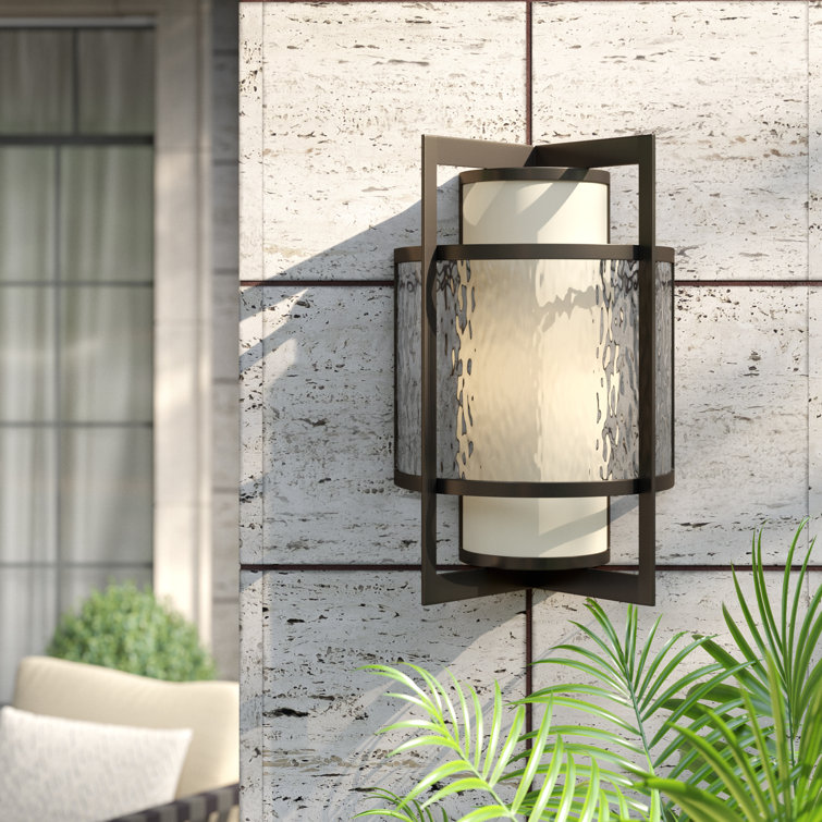 Singapore Moderne Bronze 19" Outdoor Wall Sconce