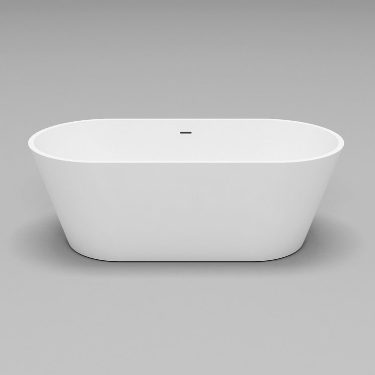 60'' White Acrylic Freestanding Modern Bathtub