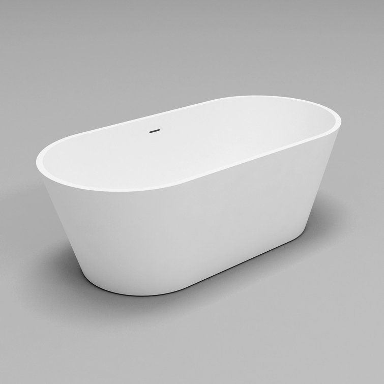60'' White Acrylic Freestanding Modern Bathtub