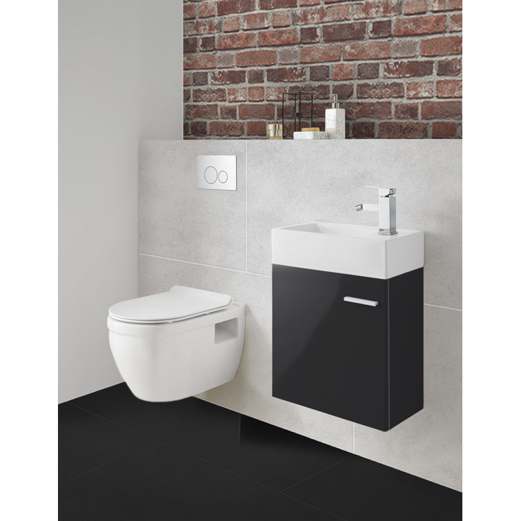 Ivy Glossy White Wall-Hung Elongated Toilet Bowl