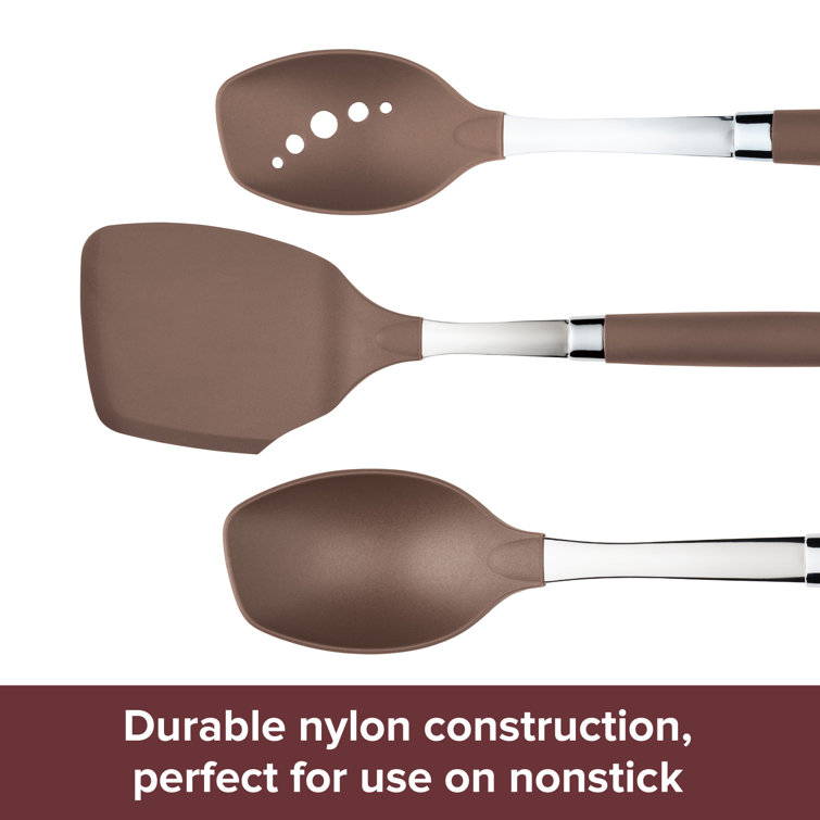 Bronze Silicone and Stainless Steel 6-Piece Kitchen Utensil Set