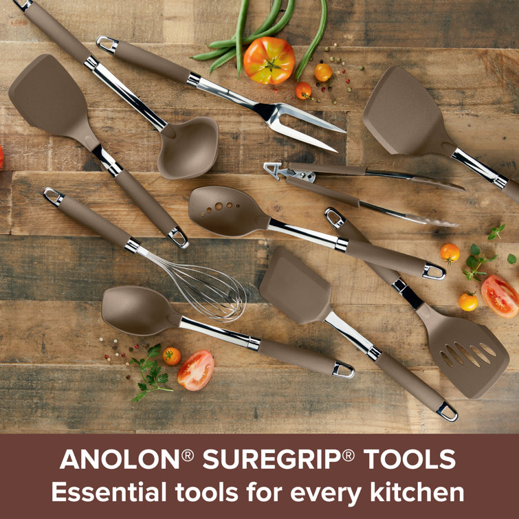 Bronze Silicone and Stainless Steel 6-Piece Kitchen Utensil Set