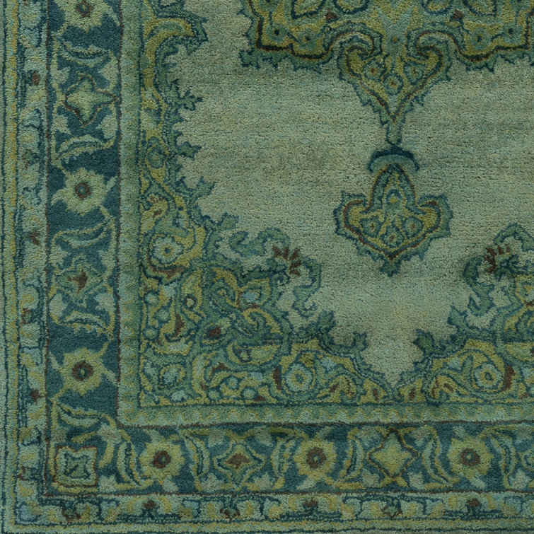 Hand Tufted Blue Wool Rectangular Area Rug