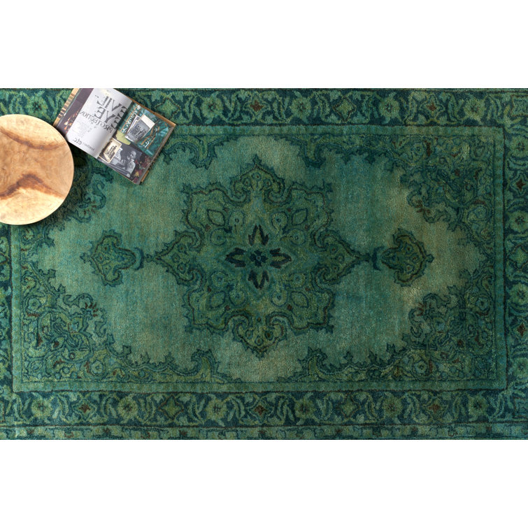 Hand Tufted Blue Wool Rectangular Area Rug