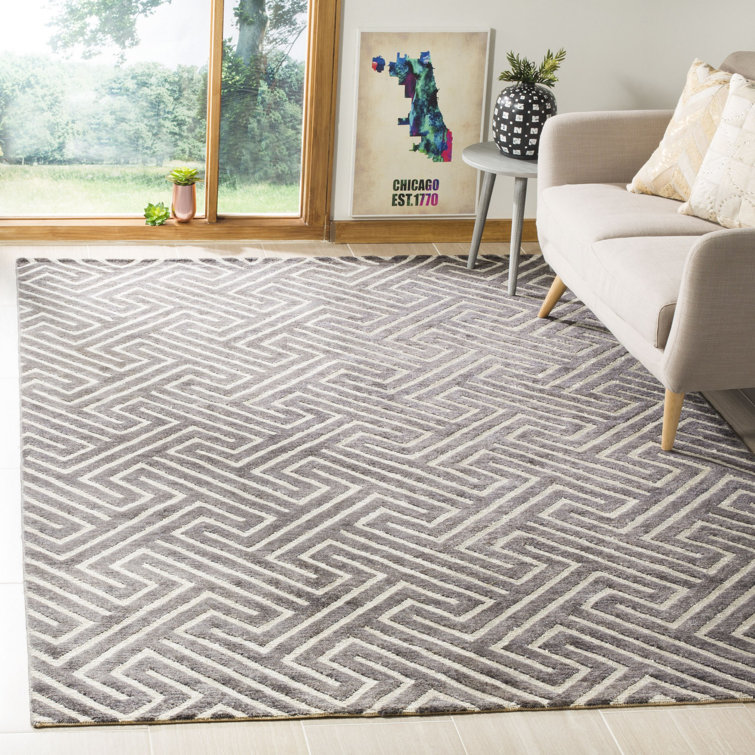 Santa Fe Hand-Knotted Charcoal & Silver Wool Area Rug