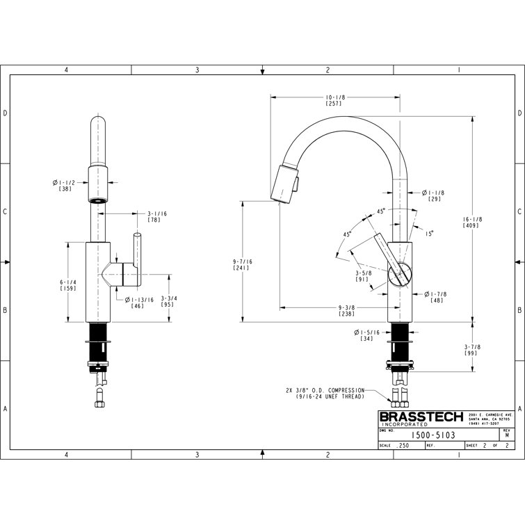 Polished Gold Single Handle Kitchen Faucet with Pull-out Spray