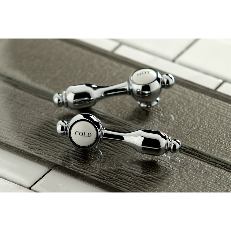 Polished Chrome Three-Handle Clawfoot Tub Faucet with Hand Shower