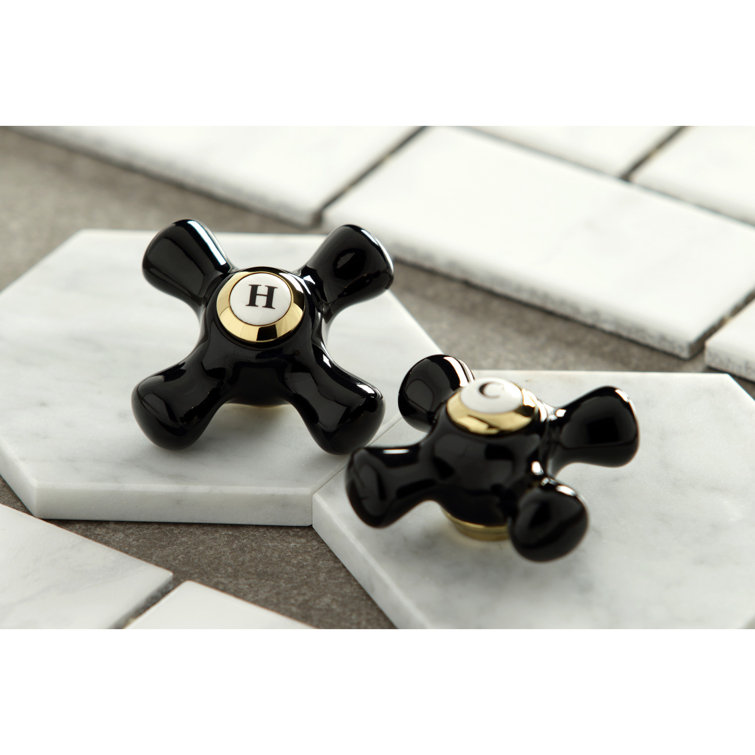 Heritage Onyx Elegance 4" Polished Chrome Centerset Bathroom Faucet