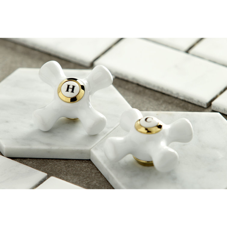 Heritage Elegance Polished Brass 4" Centerset Bathroom Faucet