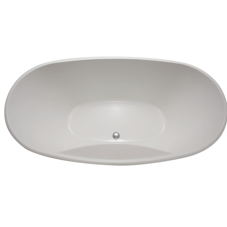 Breanne 66'' White Freestanding Acrylic Soaking Bathtub