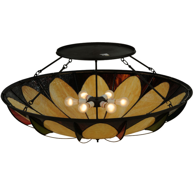 Bronze Indoor/Outdoor 6-Light Globe Glass Chandelier