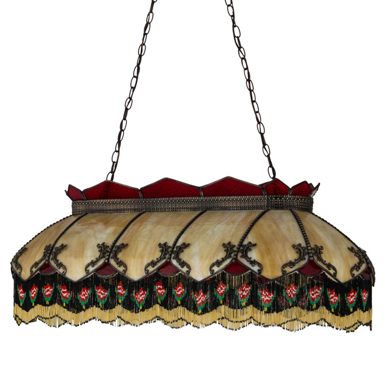 Isabella Honey Amber Glass and Brass 6-Light Pendant