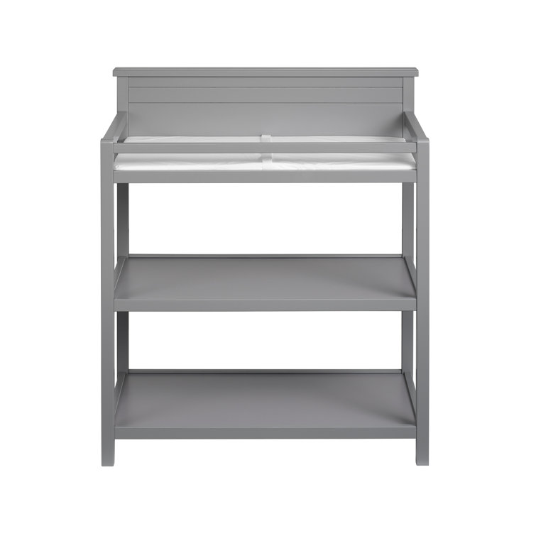 Dove Gray Universal Baby Changing Station with Pad and Safety Strap