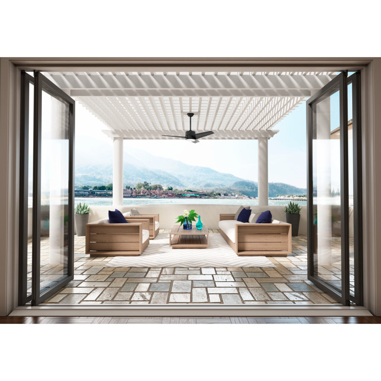 Havoc Matte Black 54" Outdoor LED Ceiling Fan with Remote