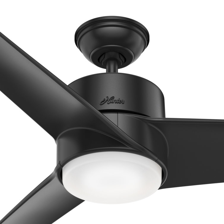 Havoc Matte Black 54" Outdoor LED Ceiling Fan with Remote