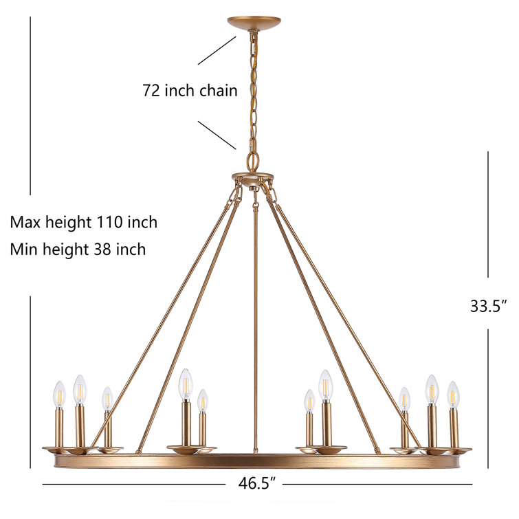 Luxurious Gold Geometric 10-Light Chandelier