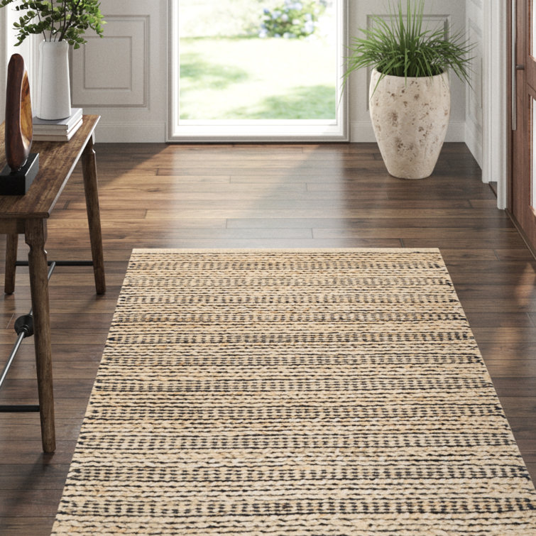 Simba 3' x 5' Black and White Hand-Knotted Wool Rug