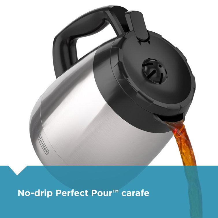 BLACK+DECKER CM2035B-1 BLACK+DECKER 12-Cup Thermal Coffee Maker, Keep Coffee Hot with Insulated Stainless Steel Carafe, Digital Controls, Easy to Clean.