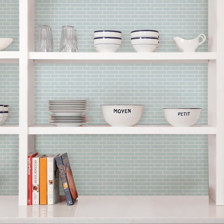 10.5'' W x 10.5'' L PVC Peel and Stick Subway Tile