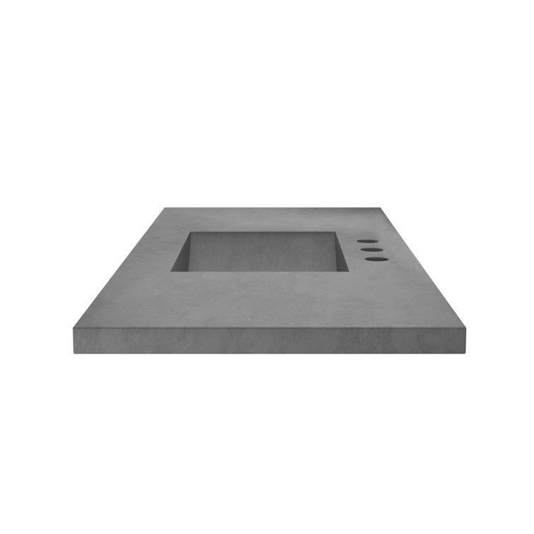 48.5" Matte Grey Stone Integrated Rectangular Sink Vanity Top