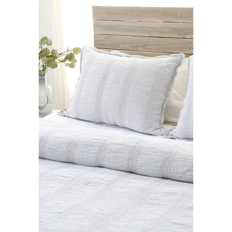 Nantucket Modern Grey Cotton Matelassé King Coverlet