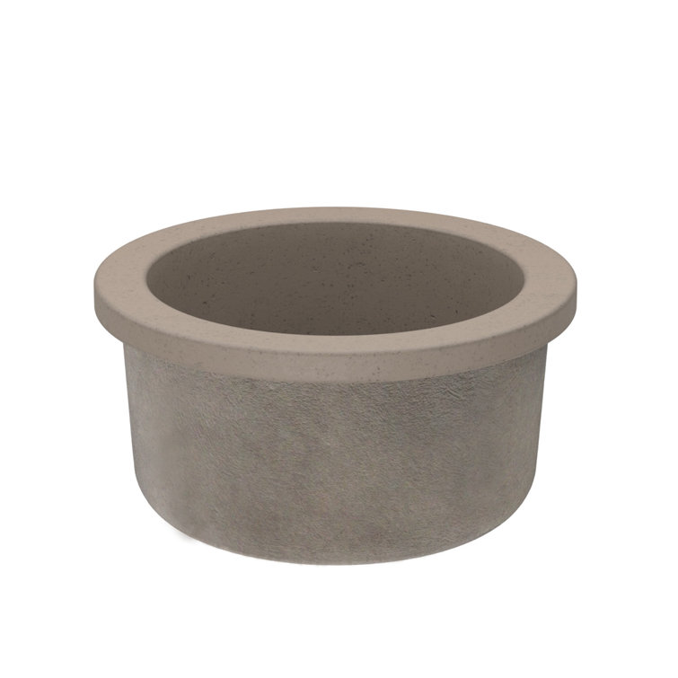 16" Round Earth Concrete Drop-In Bar Sink