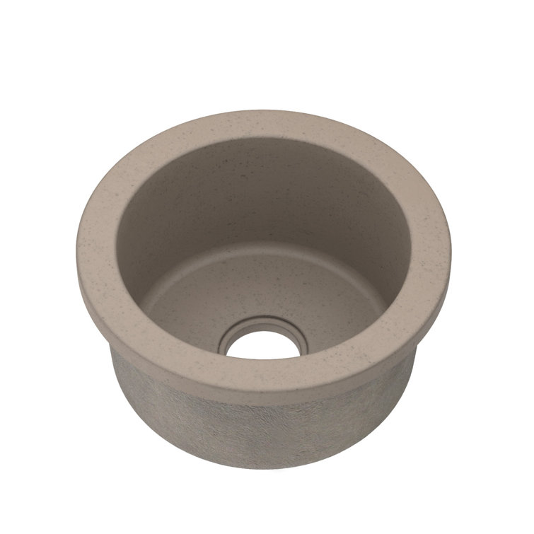 16" Round Earth Concrete Drop-In Bar Sink