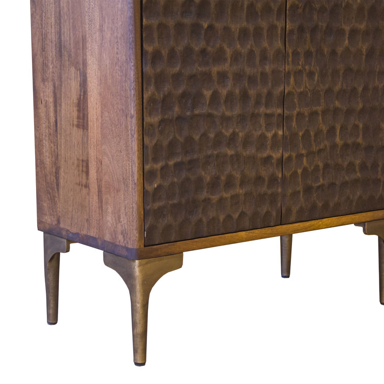 Santa Cruz Vertical Mango Wood Bookcase with Iron Accents
