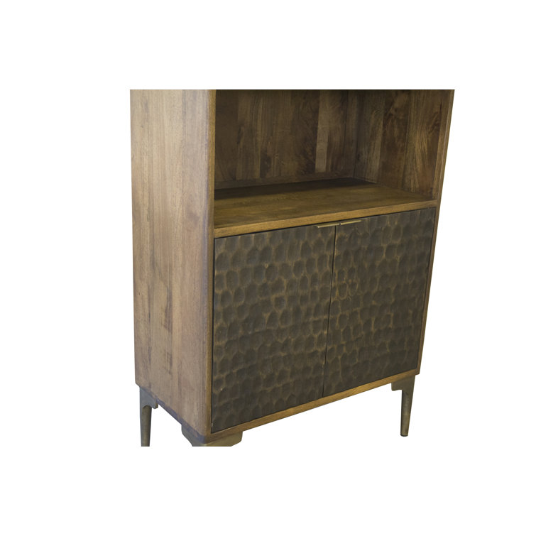 Santa Cruz Vertical Mango Wood Bookcase with Iron Accents