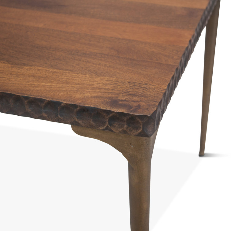 Vallarta Contemporary Mango Wood Dining Table with Iron Accents