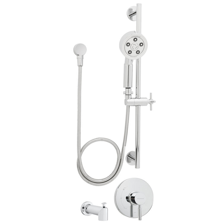 Polished Chrome Adjustable Height Handheld Shower Faucet Set
