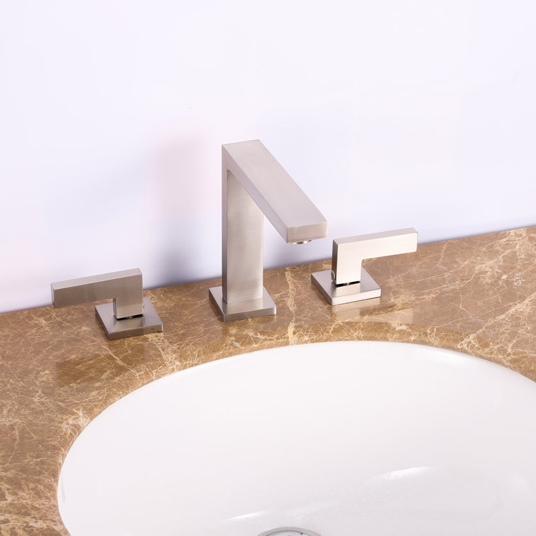 Brushed Nickel Modern Bathroom Faucet with Dual Handles