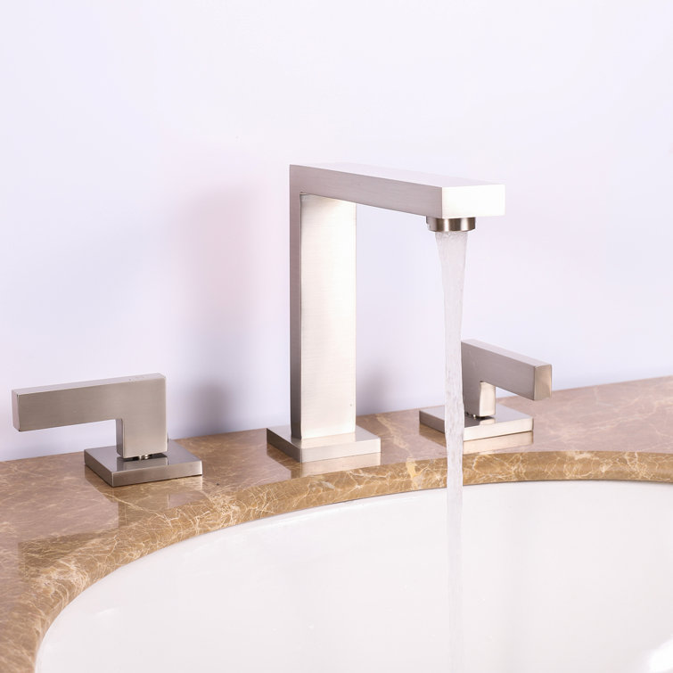 Brushed Nickel Modern Bathroom Faucet with Dual Handles