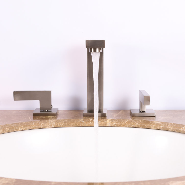 Brushed Nickel Modern Bathroom Faucet with Dual Handles