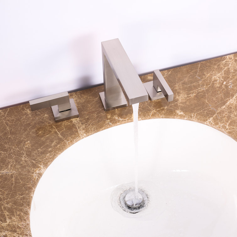 Brushed Nickel Modern Bathroom Faucet with Dual Handles