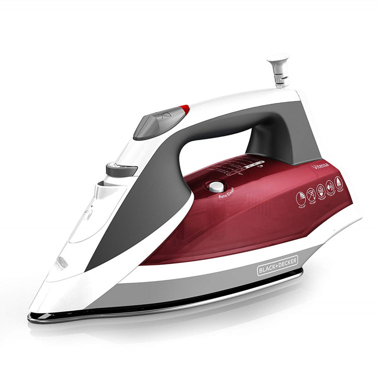 Vitessa Advanced Red and White Steam Iron with Nonstick Soleplate