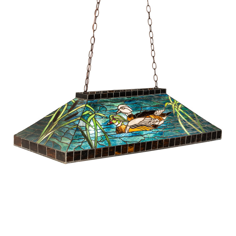 Mahogany Bronze Stained Glass Island Pendant Light