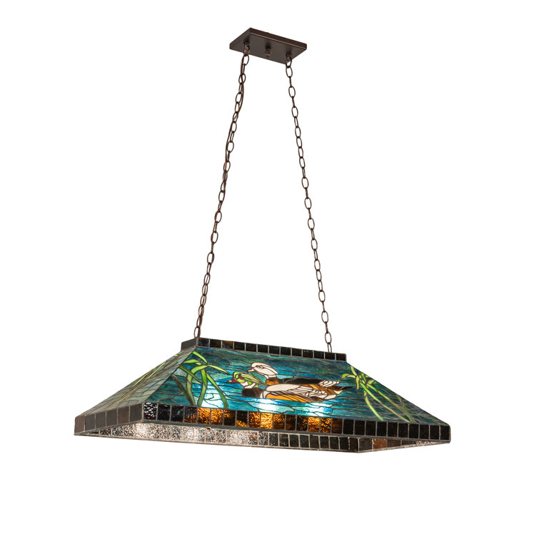Mahogany Bronze Stained Glass Island Pendant Light