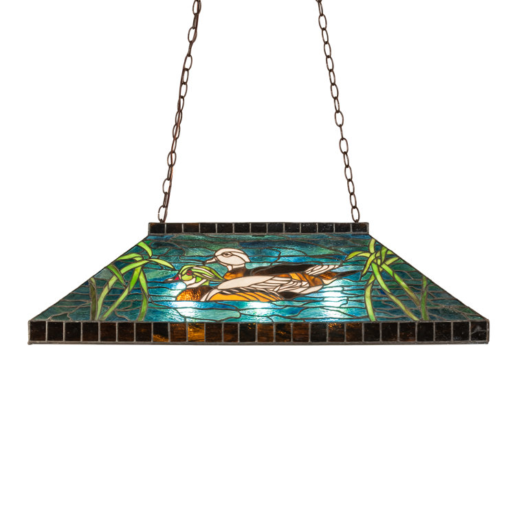 Mahogany Bronze Stained Glass Island Pendant Light
