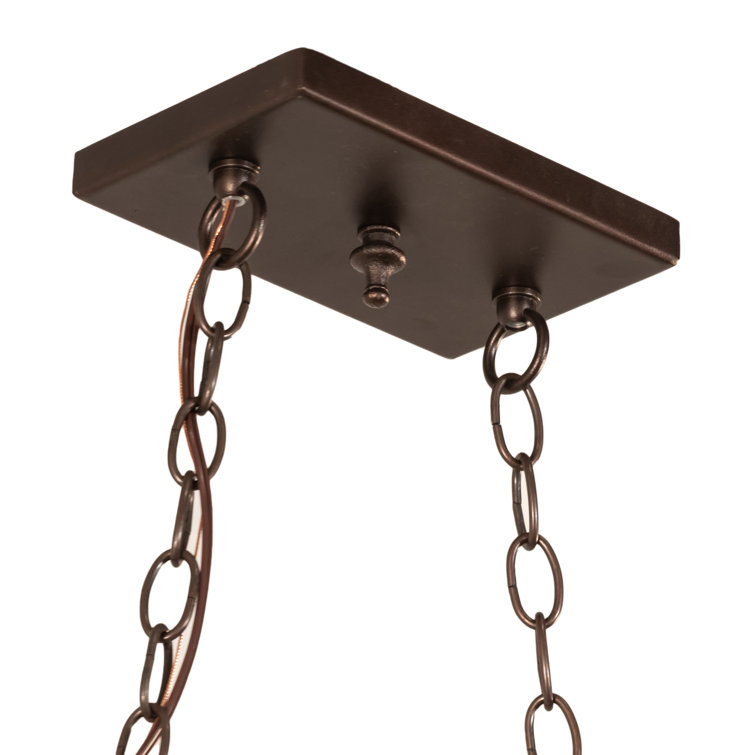 Mahogany Bronze Stained Glass Island Pendant Light