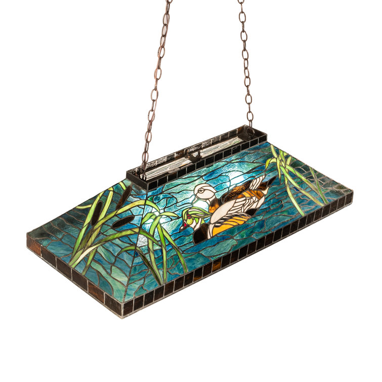 Mahogany Bronze Stained Glass Island Pendant Light
