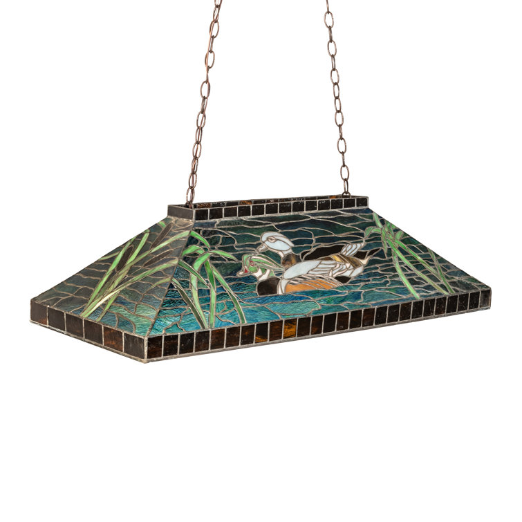 Mahogany Bronze Stained Glass Island Pendant Light