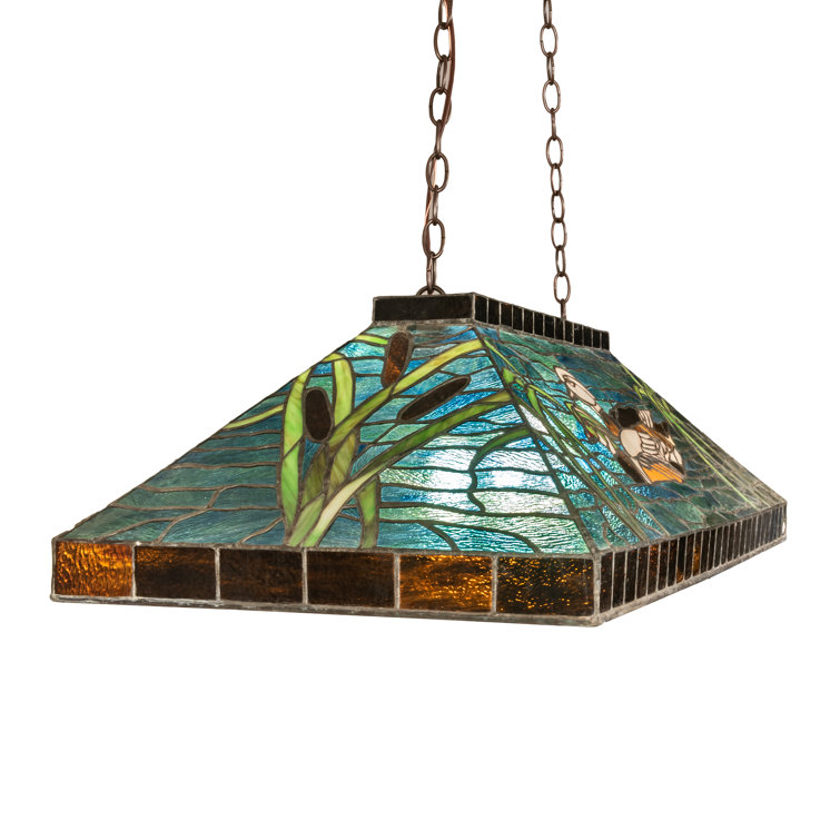 Mahogany Bronze Stained Glass Island Pendant Light