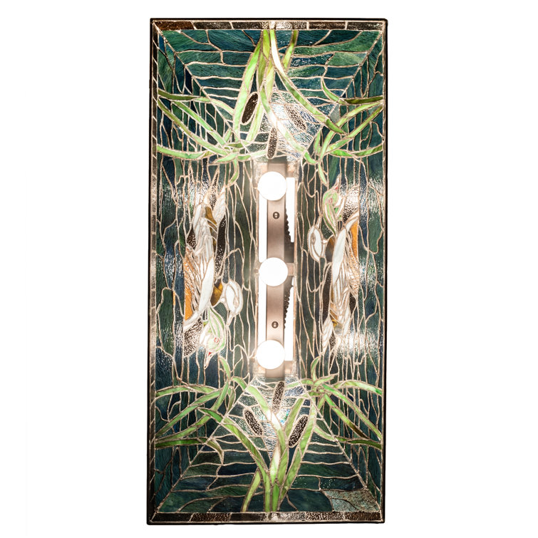 Mahogany Bronze Stained Glass Island Pendant Light