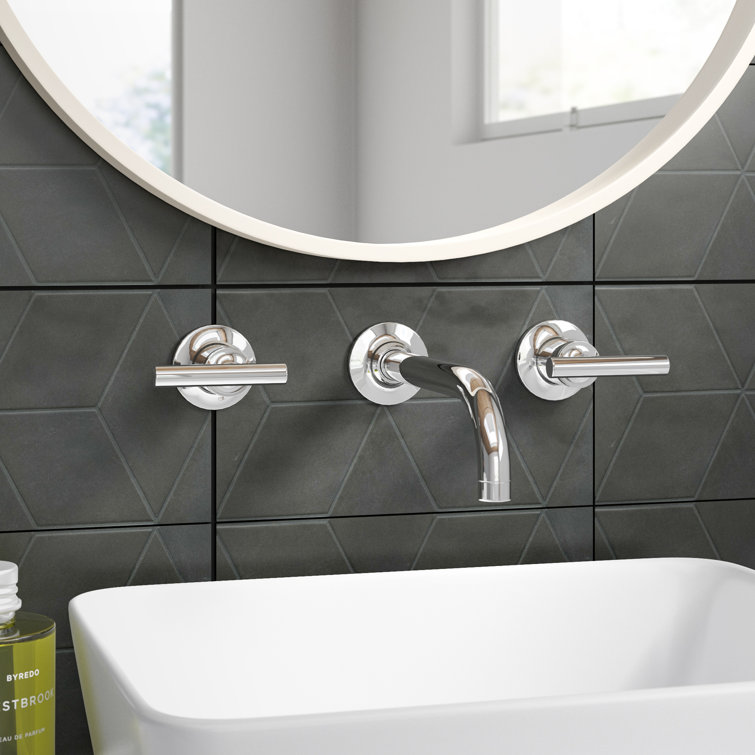 Purist Polished Chrome Double Handle Wall-Mount Bathroom Faucet